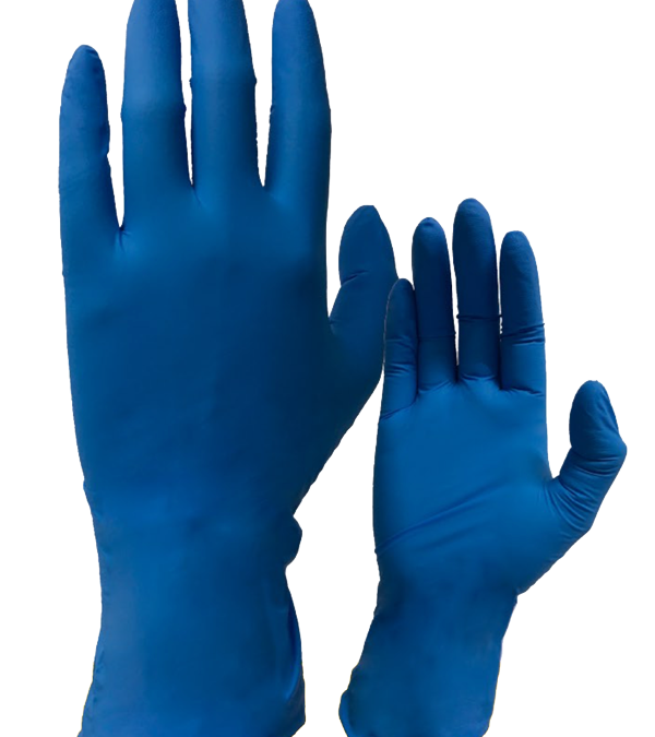 Guante de nitrilo desechable azul